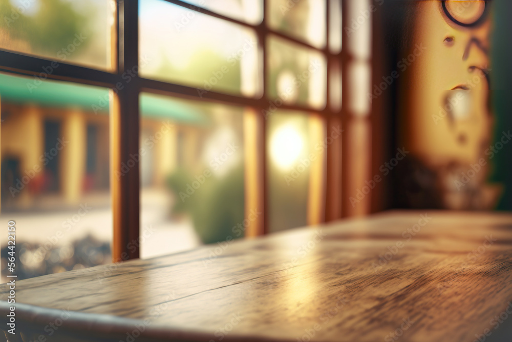 wooden table in cafe With depth of field wooden table in cafe With depth of field