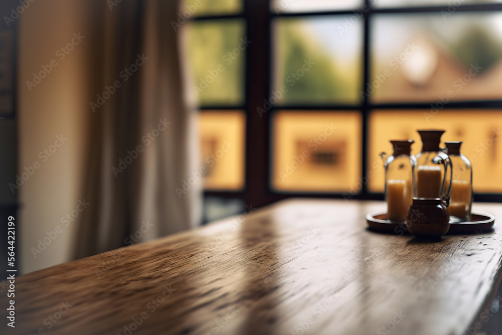 wooden table in cafe With depth of field wooden table in cafe With depth of field