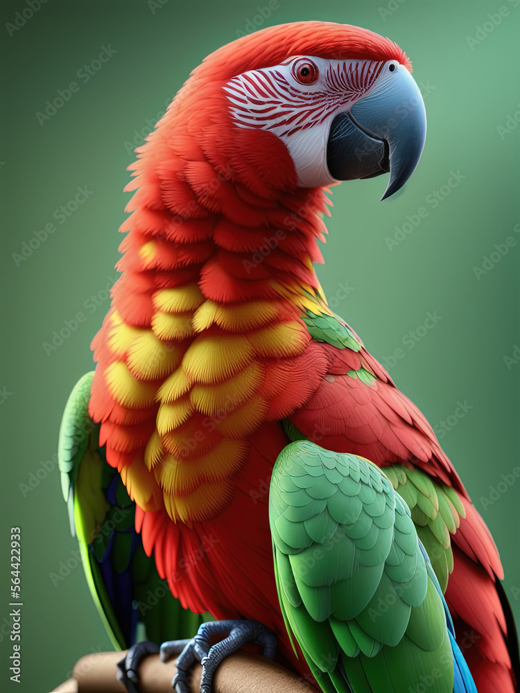 Obraz premium Beautiful tropical parrot. Generative AI