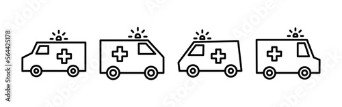 Ambulance icon vector for web and mobile app. ambulance truck sign and symbol. ambulance car