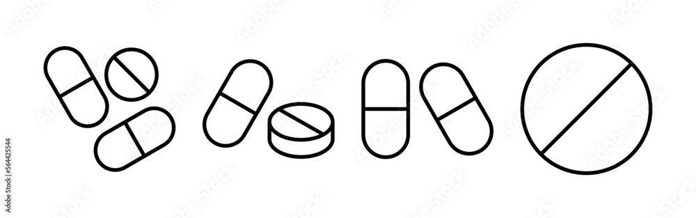 Pills icon vector for web and mobile app. capsule icon. Drug sign and symbol Pills icon vector for web and mobile app. capsule icon. Drug sign and symbol