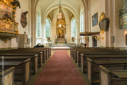 Interior of st Maria Magladena Kyrka church in Sodermalm  Stockholm  Sweden