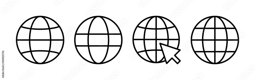 Naklejka premium Web icon vector for web and mobile app. go to web sign and symbol. web click icon. Global search icon