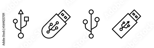 Usb icon vector for web and mobile app. Flash disk sign and symbol. flash drive sign.