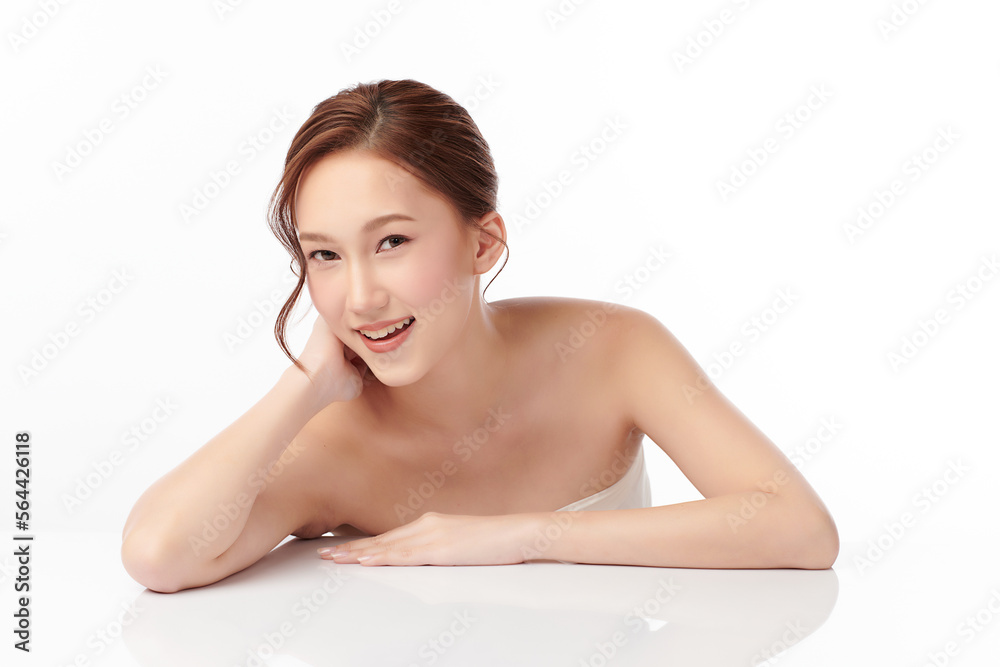 Beautiful young asian woman with clean fresh skin on white background, Face care, Facial treatment, Cosmetology, beauty and spa, Asian women portrait. Beautiful young asian woman with clean fresh skin on white background, Face care, Facial treatment, Cosmetology, beauty and spa, Asian women portrait.