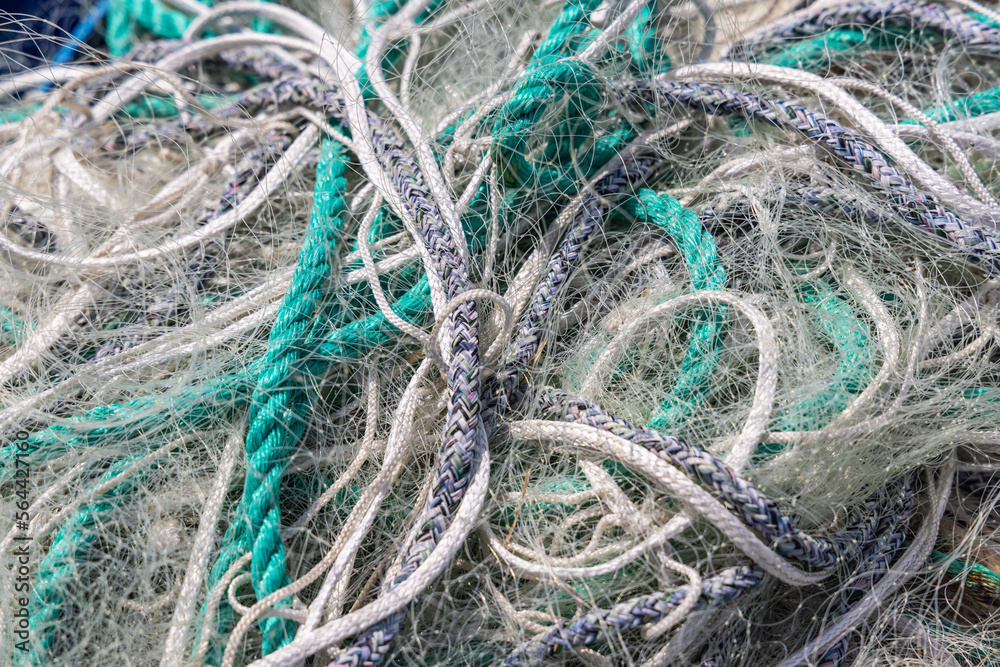 Fishing nets in the harbor of Saintes-Maries-de-la-Mer. Fishing nets in the harbor of Saintes-Maries-de-la-Mer.