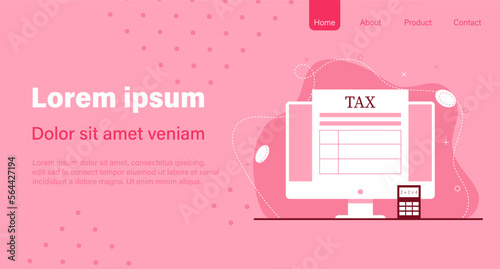 Online Tax payment, Income Tax return, Income tax calculation. Colour of YEAR