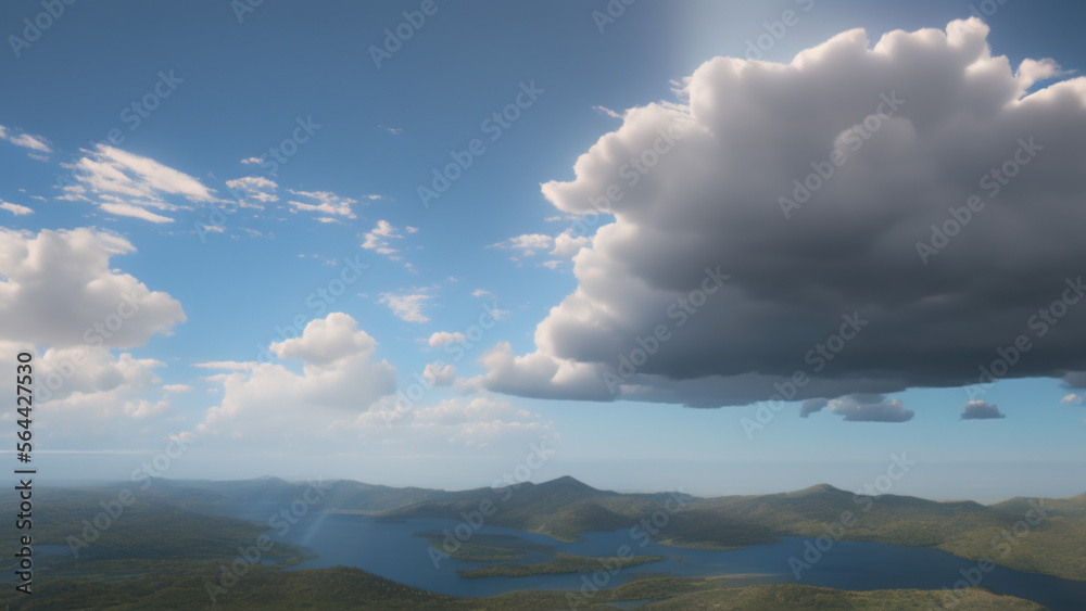Obraz premium clouds in the sky, landscape, Generative AI