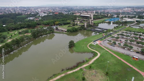 Sorocaba, Brazil - 01, 2023: Aerial view of Sorocaba City Hall, Brazil. Park with city sights. photo