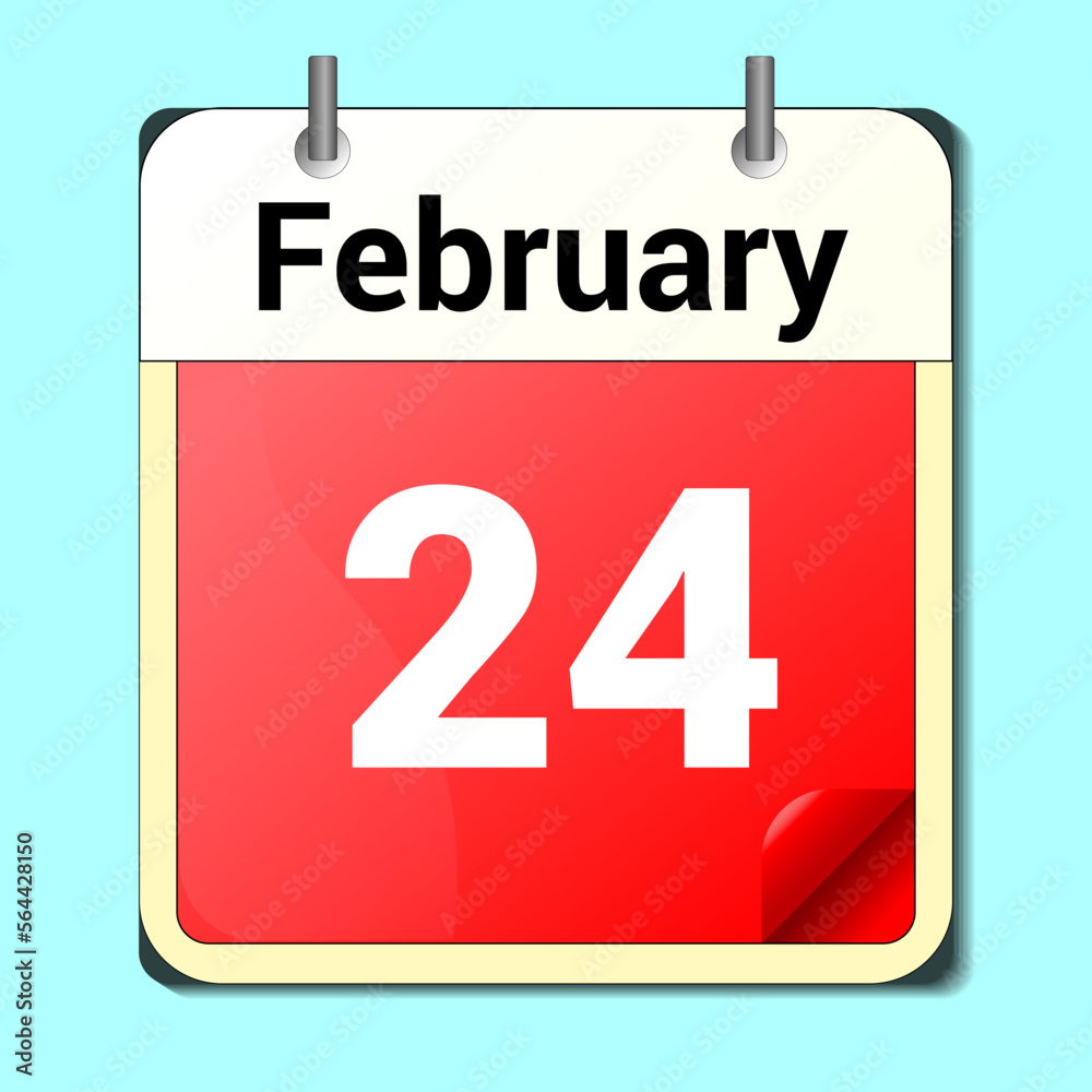 Cube shape calendar for February 24 on wooden surface with empty space for text. Cube shape calendar for February 24 on wooden surface with empty space for text.