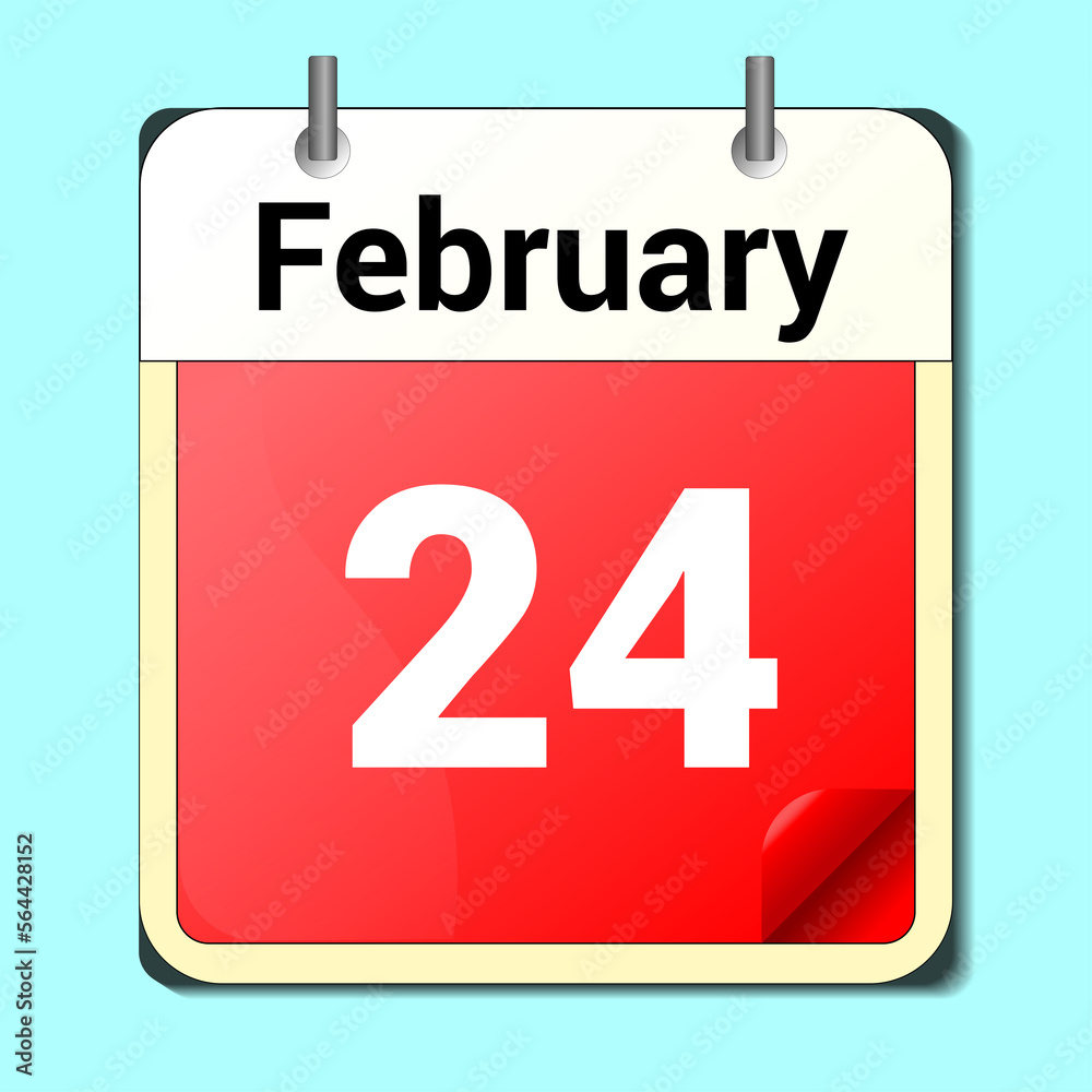 day on the calendar, vector image format, February 24. day on the calendar, vector image format, February 24.