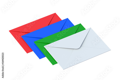 Envelopes isolated on white background. 3d render