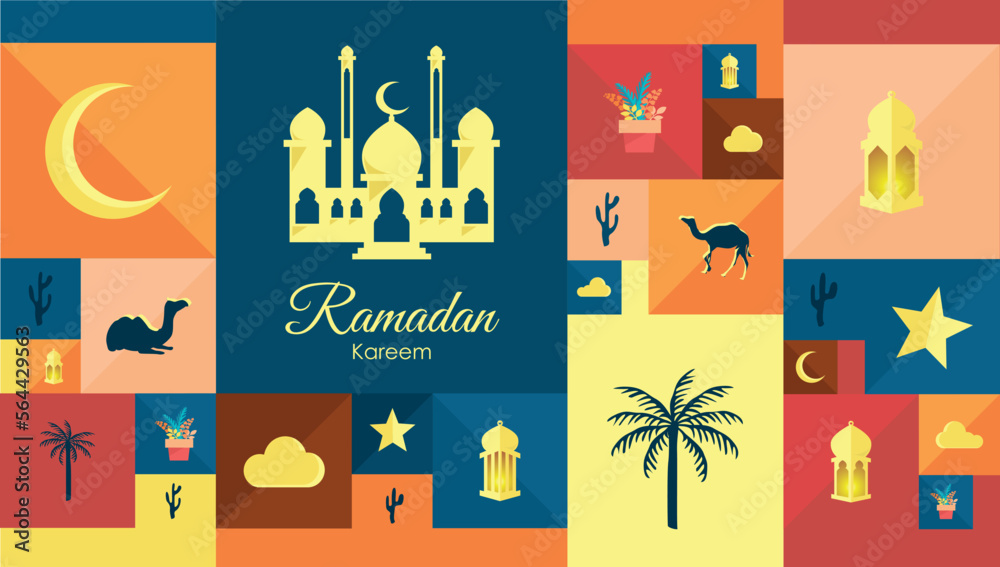 Ramadan Kareem Pattern Elements Background
