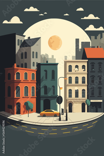 urban city high building view, landscape cityscape background vector