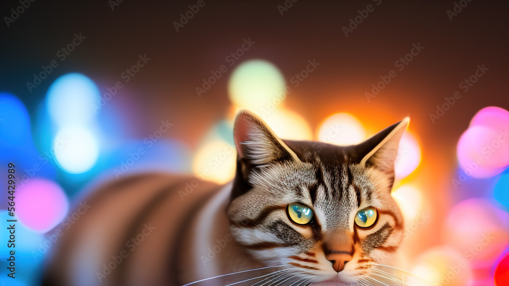 portrait of a cat, kitten, feline, Generative AI portrait of a cat, kitten, feline, Generative AI