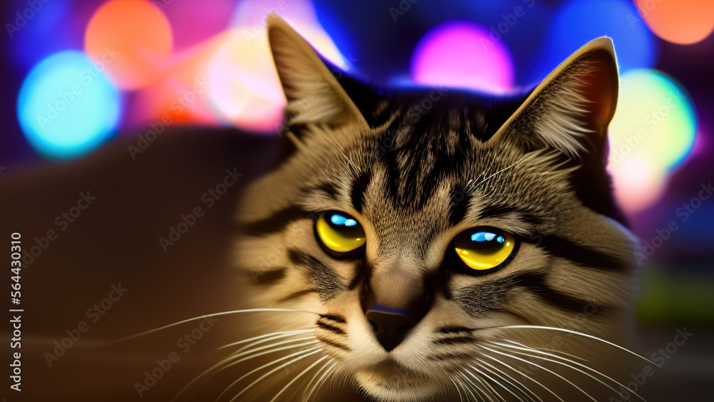 portrait of a cat, kitten, feline, Generative AI portrait of a cat, kitten, feline, Generative AI