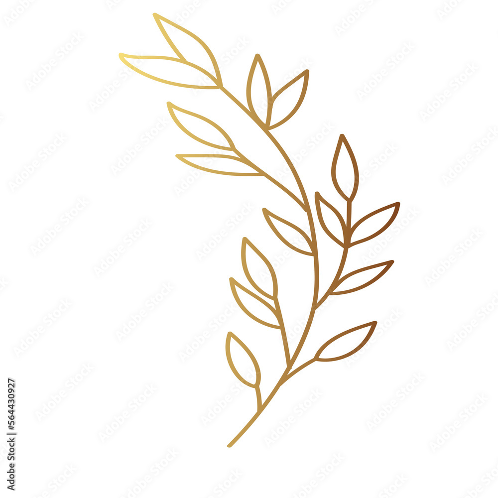 Gold leaf illustration Gold leaf illustration