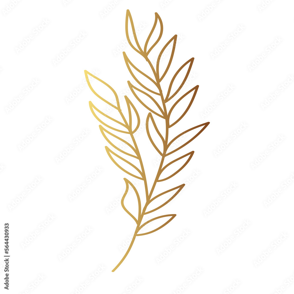 Gold leaf illustration Gold leaf illustration
