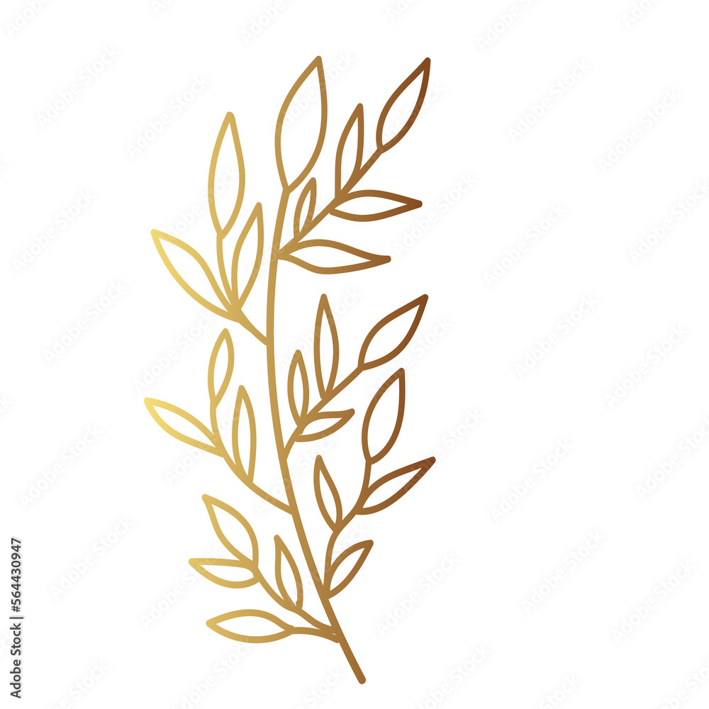 Gold leaf illustration Gold leaf illustration