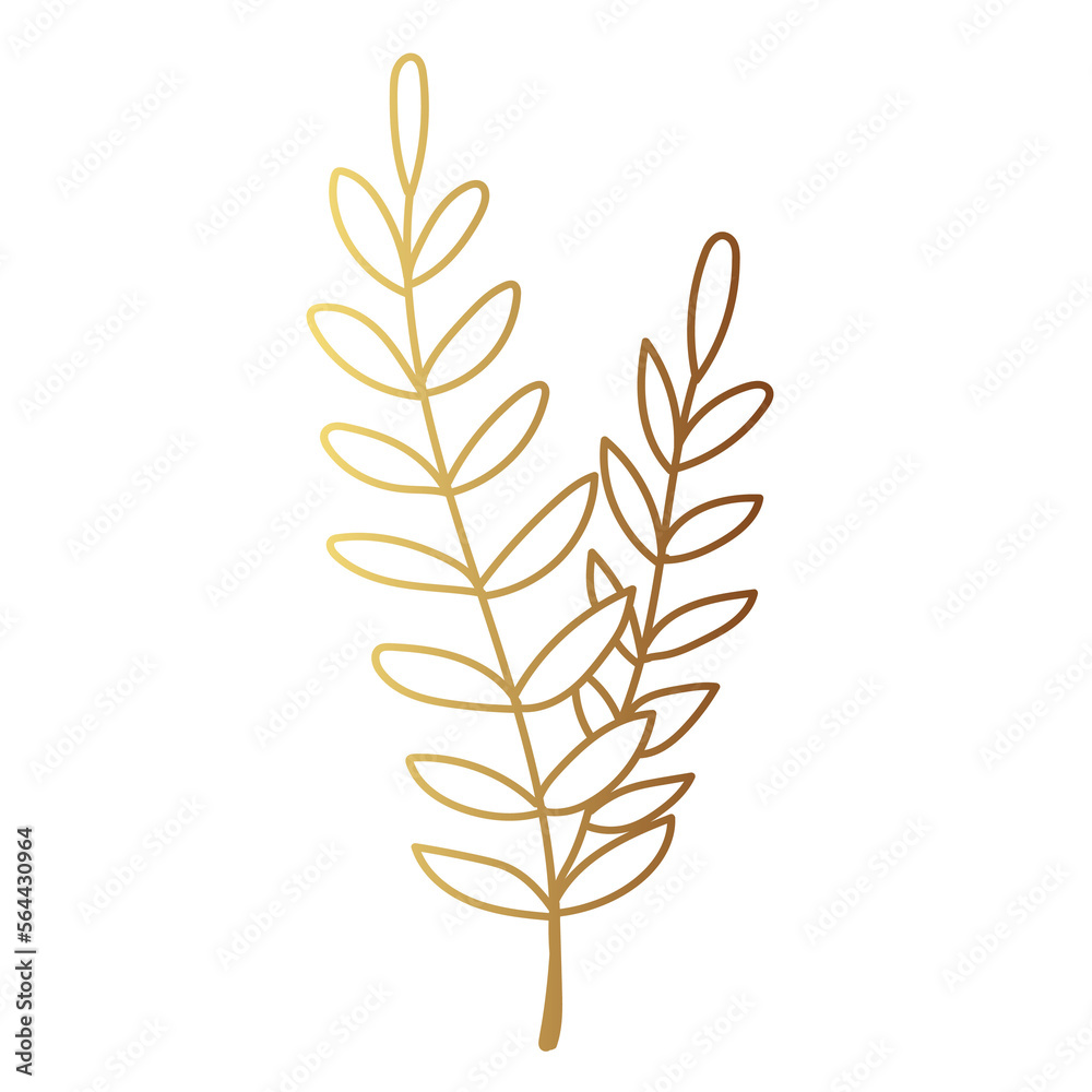 Gold leaf illustration Gold leaf illustration