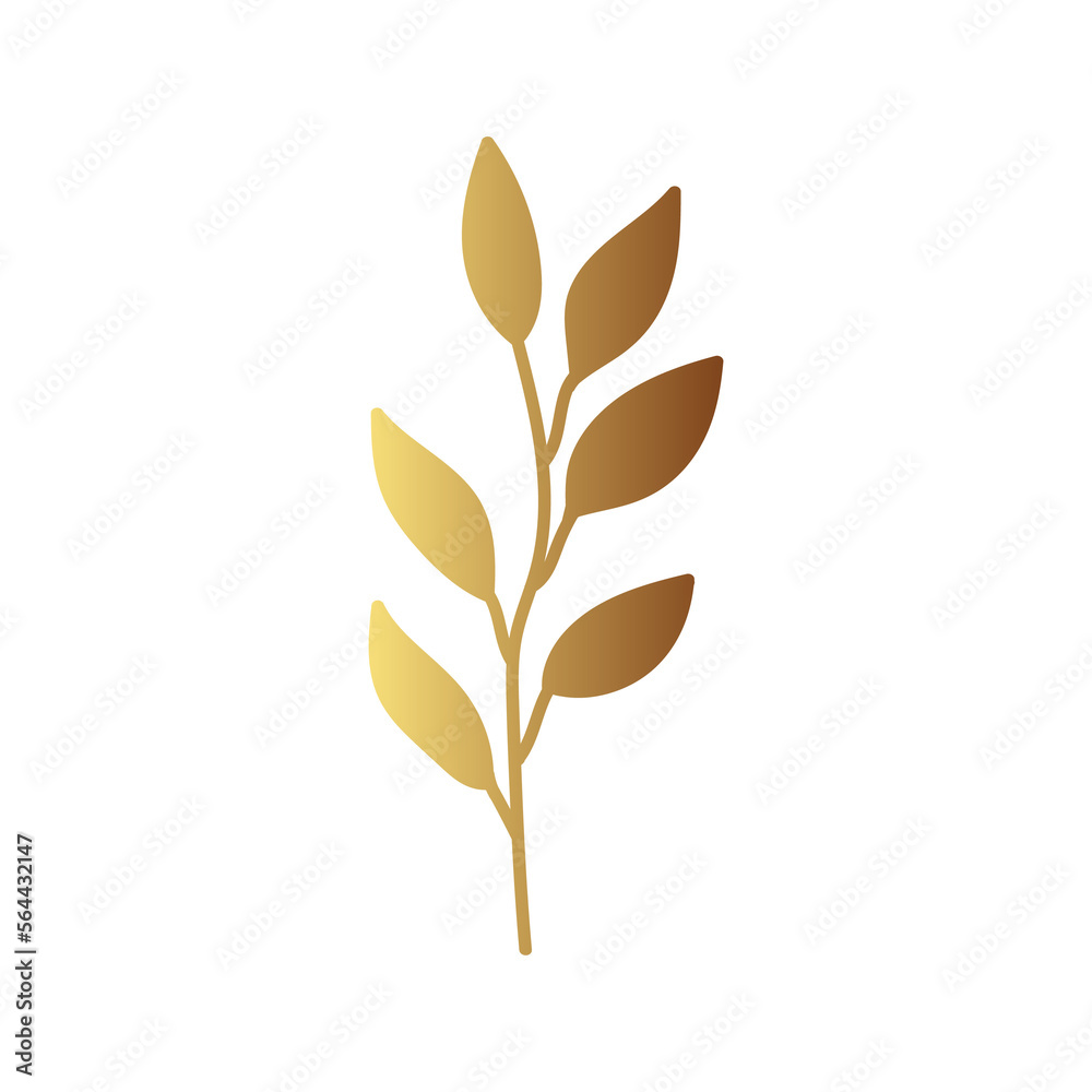 Gold leaf illustration Gold leaf illustration
