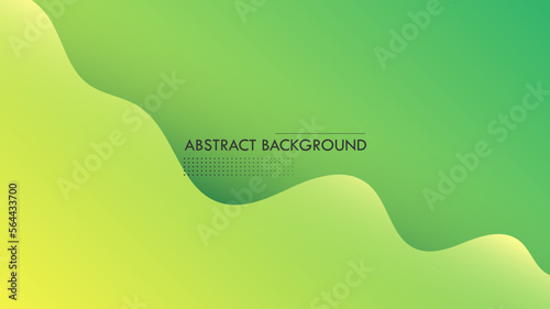 Abstract Modern Background with Fluid Liquid Wave Lines Motion Element and Yellow Green Gradient Color