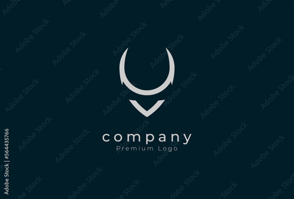 Initial V horn Logo, minimalist letter V with horn design logo, vector illustration Initial V horn Logo, minimalist letter V with horn design logo, vector illustration