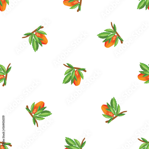 Mango branch pattern seamless background texture repeat wallpaper geometric vector