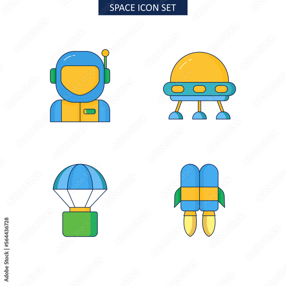 Set space icon vector image Set space icon vector image