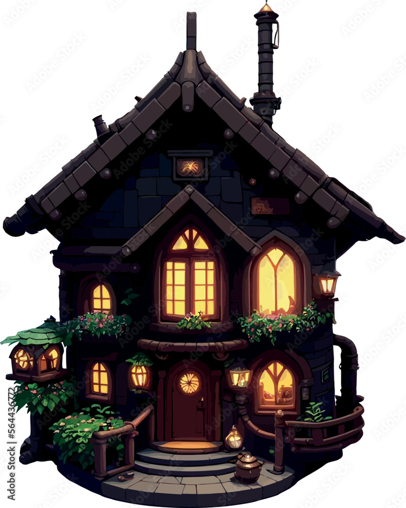 Fototapeta premium Medieval Building: Illustration of a Medieval Building [AI Generated]