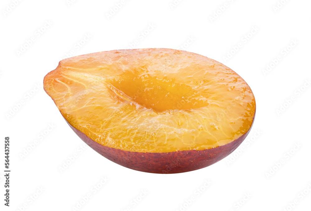 Prune Slice or plum isolated on transparent png