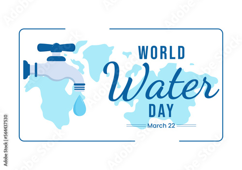 World Water Day on 5 March Illustration with Waterdrop from Earth for Web Banner or Landing Page in Flat Cartoon Hand Drawn Templates Illustration