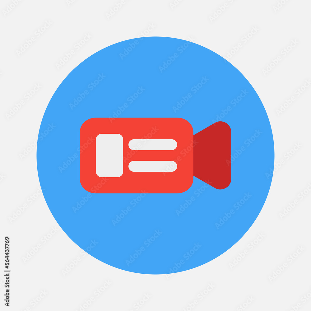 Video recorder icon in flat style about camera, use for website mobile app presentation Video recorder icon in flat style about camera, use for website mobile app presentation