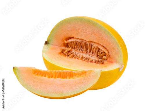 Yellow melon isolated on transparent png
