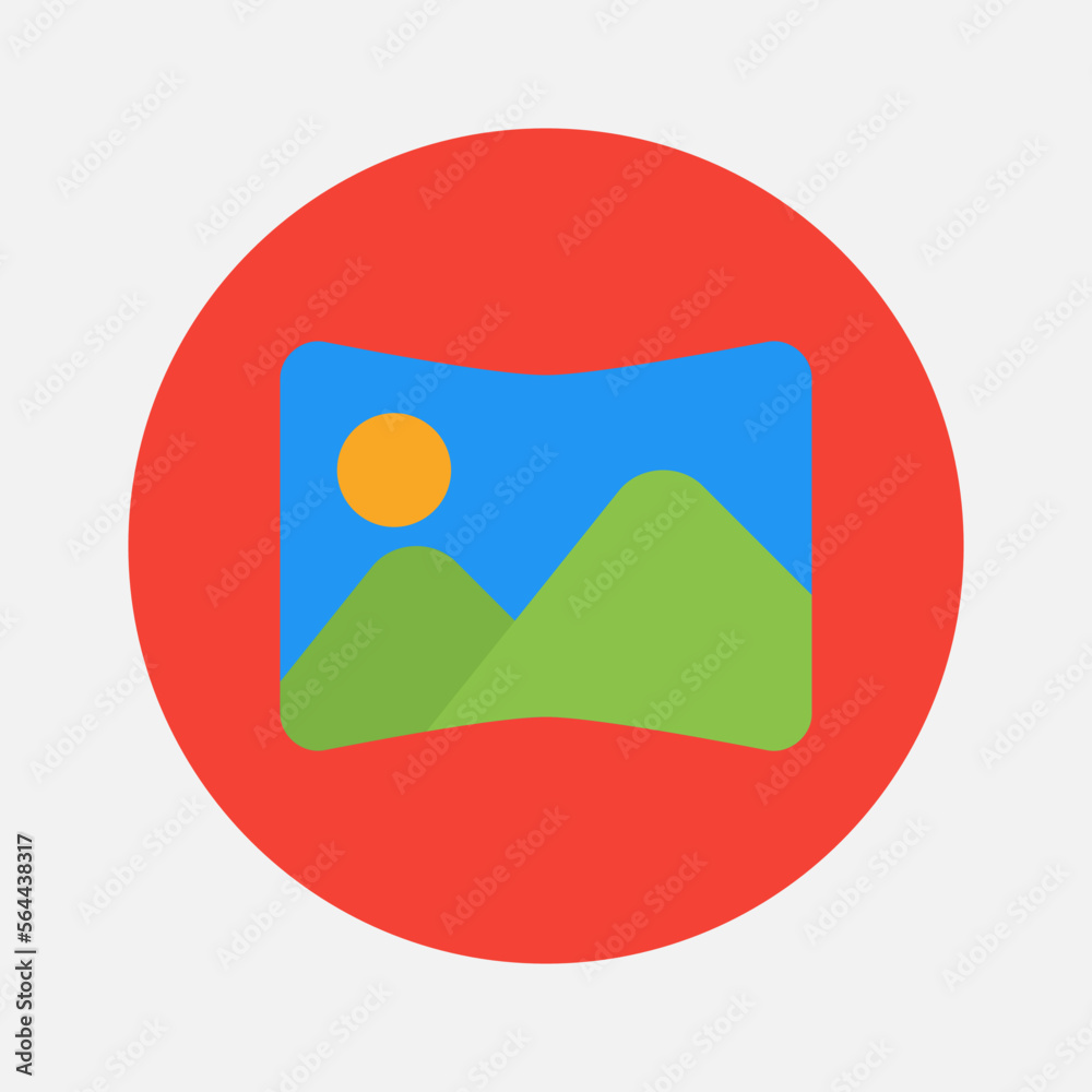 Panorama icon in flat style about camera, use for website mobile app presentation Panorama icon in flat style about camera, use for website mobile app presentation