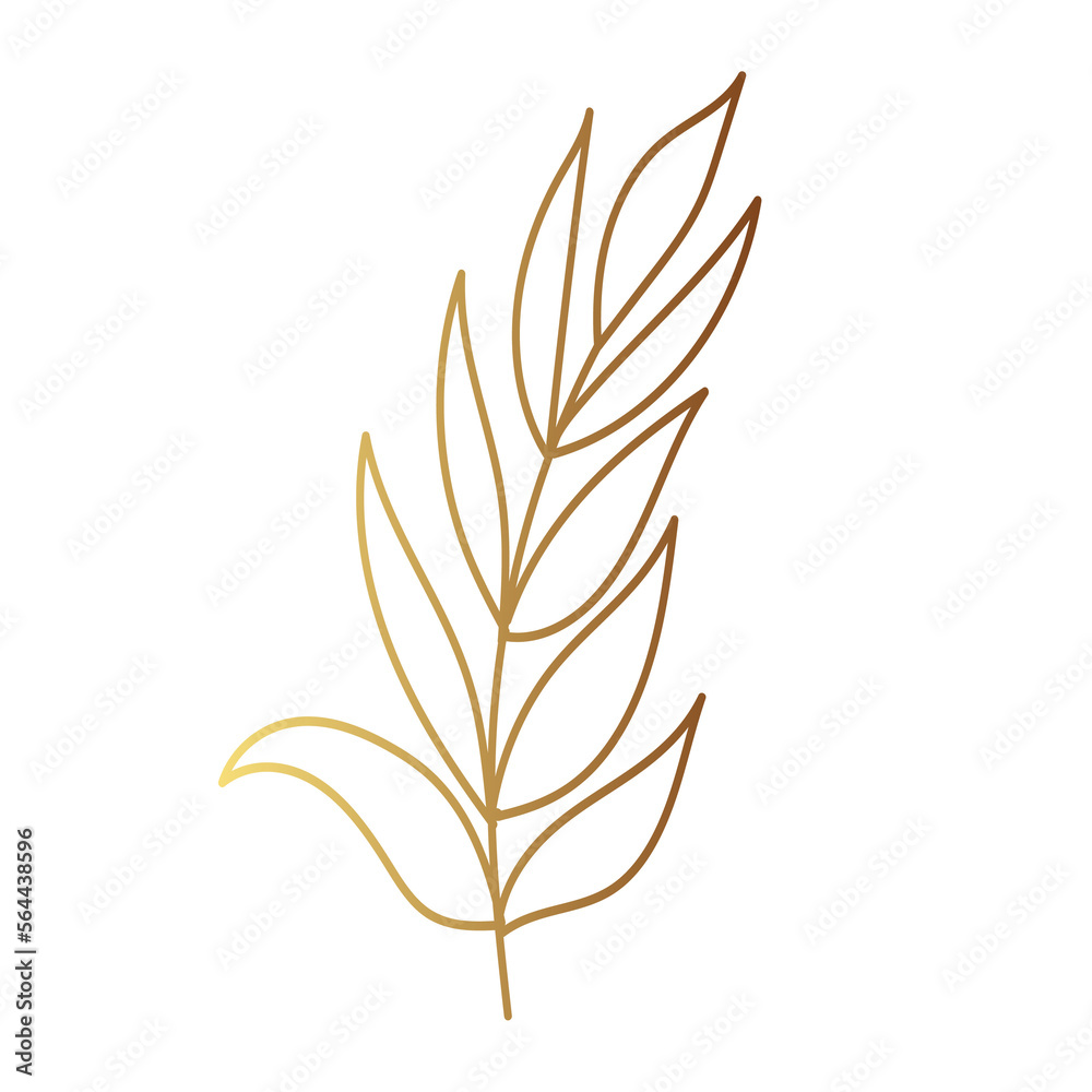 Gold leaf illustration Gold leaf illustration
