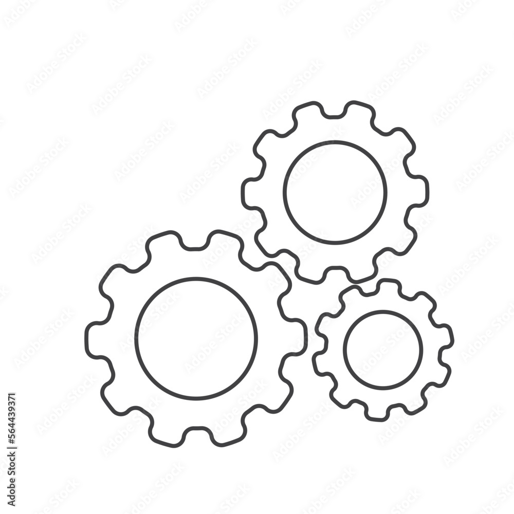black line gear icon vector element design template black line gear icon vector element design template
