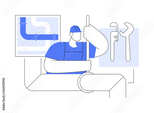 Plumber services abstract concept vector illustration.