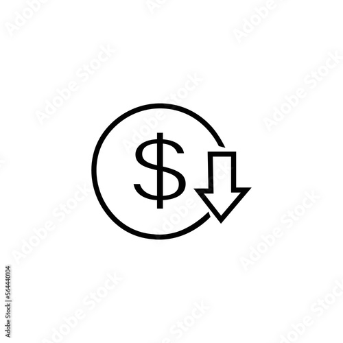 cost reduction icon vector. Reduce costs sign and symbol vector design