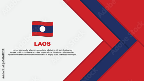 Laos Flag Abstract Background Design Template. Laos Independence Day Banner Cartoon Vector Illustration. Laos Cartoon