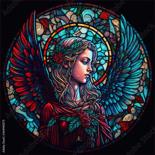 Angel stained glass window