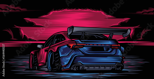 vector sport car with colloring 