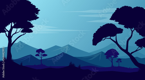 Mountain landscape background, beautiful natural forest