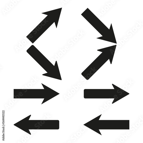 Straight arrow icons. Simple design. Vector illustration.