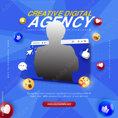 Boost Your Social Media live with Social Media Marketing. Instagram Post Template.