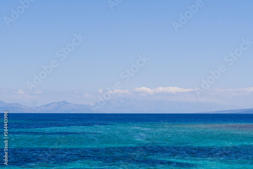 Beautiful scene of seascape, Mediterranean Sea , Sunny day. Colorful seascape at Sunny day, adriatic sea. the beauty of the ocean