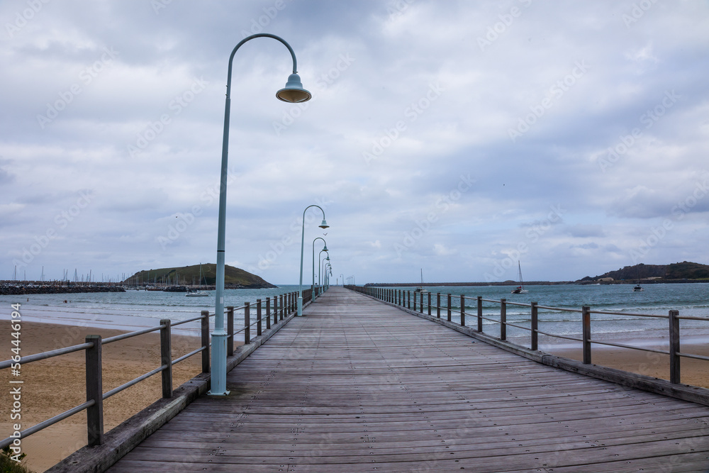 Jetty with lampposts in Coff's Harbour on East coast of Australia