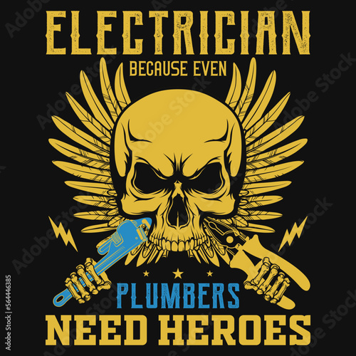 Electricians tshirt design 