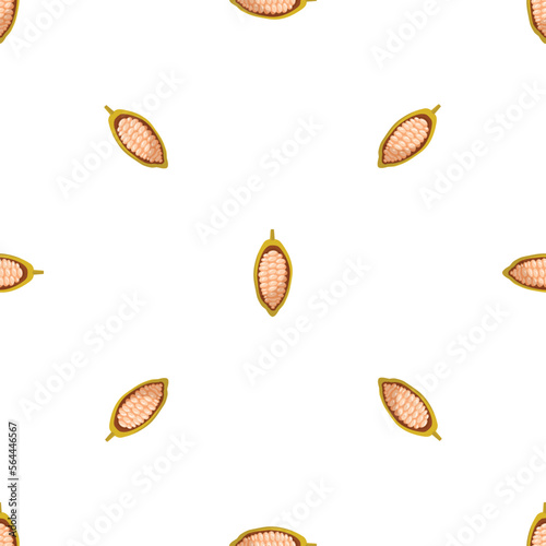 Raw cacao fruit pattern seamless background texture repeat wallpaper geometric vector