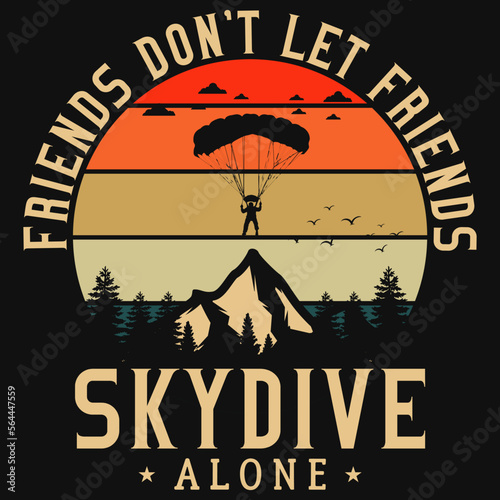 Skydiving vintage tshirt design 